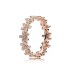 Pan Family White Copper Sparkling Zircon Dazzling Daisy Rose Gold Ring Silver Plated Sublime Elegant Trendy Cross border Exclusive