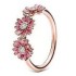 Pan Family White Copper Sparkling Zircon Dazzling Daisy Rose Gold Ring Silver Plated Sublime Elegant Trendy Cross border Exclusive