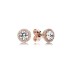 Pan Family Shining Round Halo Earrings Light Luxury Double Heart Earrings Female Simple NA Pumpkin Carriage White Bronze Gift for Best Friend