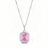 Pink star colored diamond micro inlaid pentagram necklace for women, rectangular pendant, high-end collarbone chain jewelry