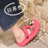 Baotou cool slippers for women in summer, indoor anti slip thick sole with a sense of stepping on feces, cartoon cute dog wearing beach hole shoes for outdoor wear