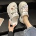 Cave shoes for women, summer indoor 2023 new model, thick sole, height increasing, slimming, anti slip, and a sense of stepping on poop. Wearing cool slippers for women