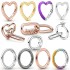 Panjiaduo white copper ME spring buckle DIY love ring connector bracelet female connector ring niche jewelry accessories