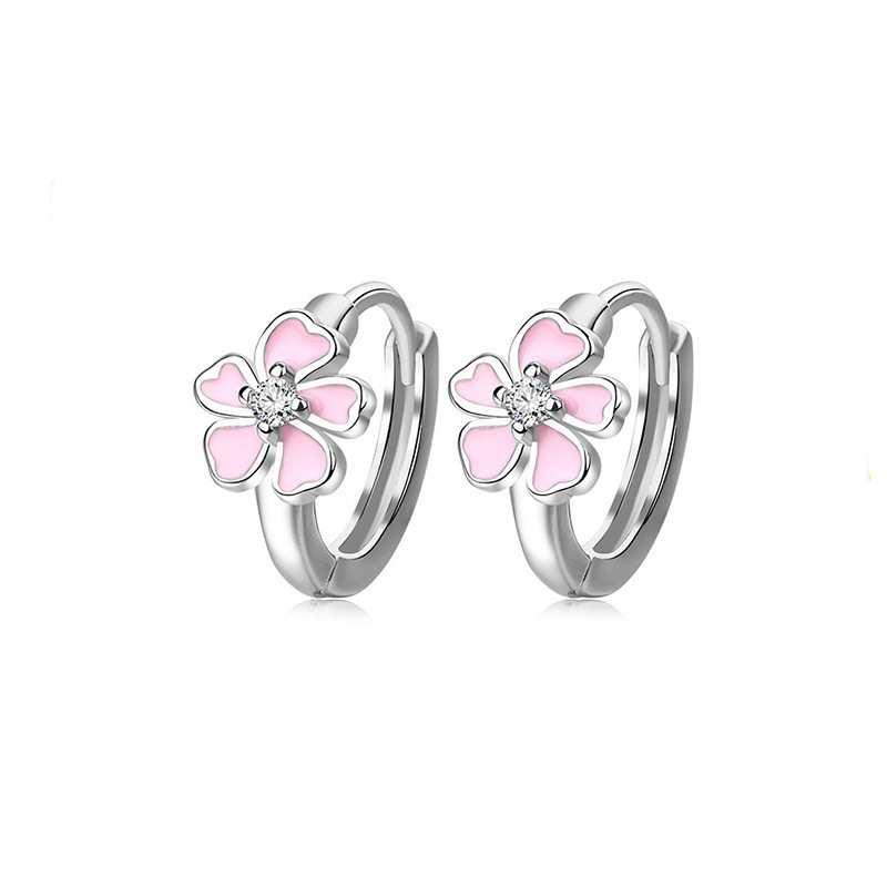 Pan Jiadora Rose Pink Single Stone Earrings Earrings Female Unicorn Earrings Buckle Niche Gift Daisy Earrings for Girlfriend