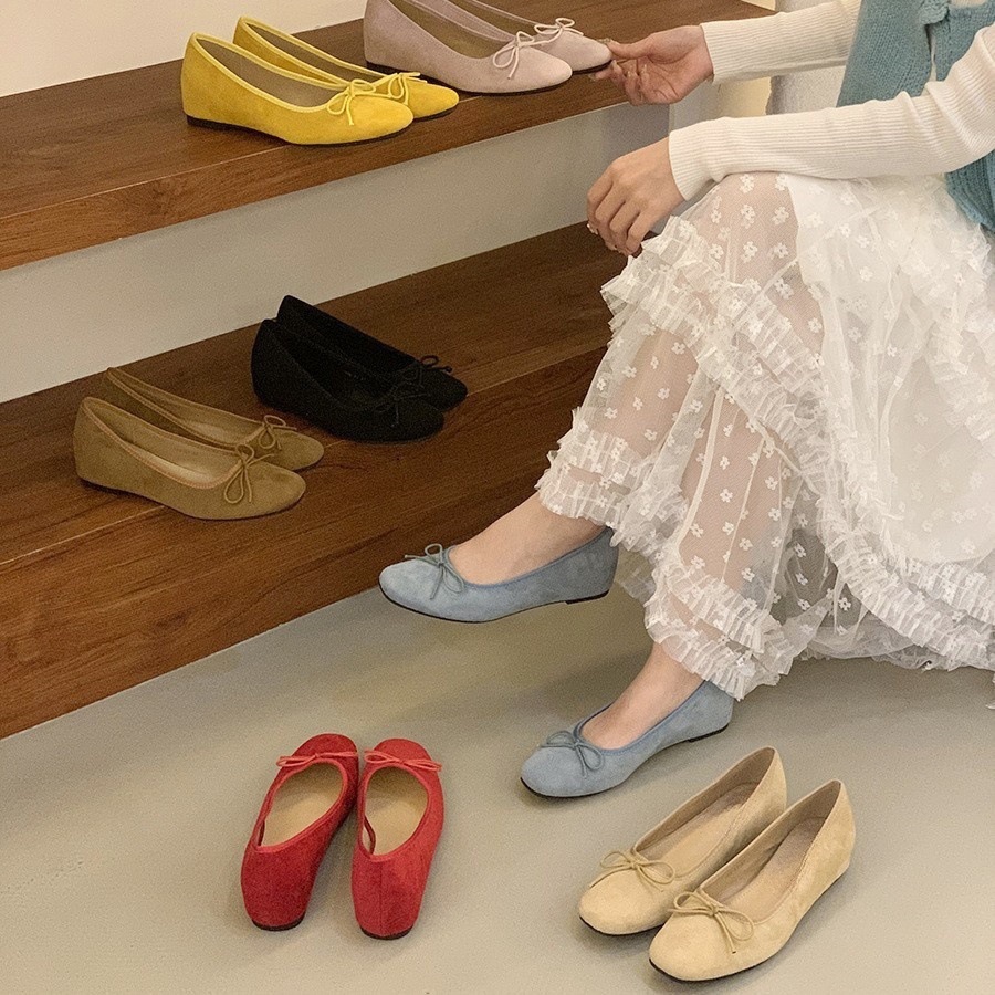 Retro red single shoe women's shoes with increased height, 2025 new spring French pink ballet gentle evening shoes