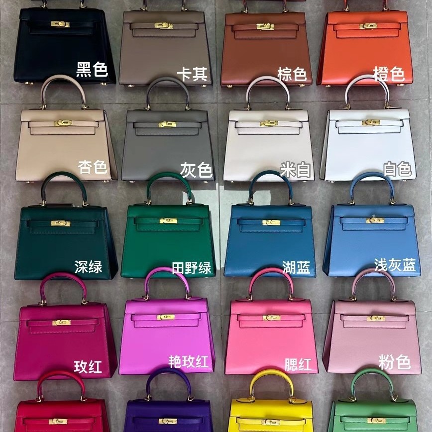 Amazon's best-selling candy colored Kelly bag 22CM25CM handbag, single shoulder diagonal cross fashionable women's bag