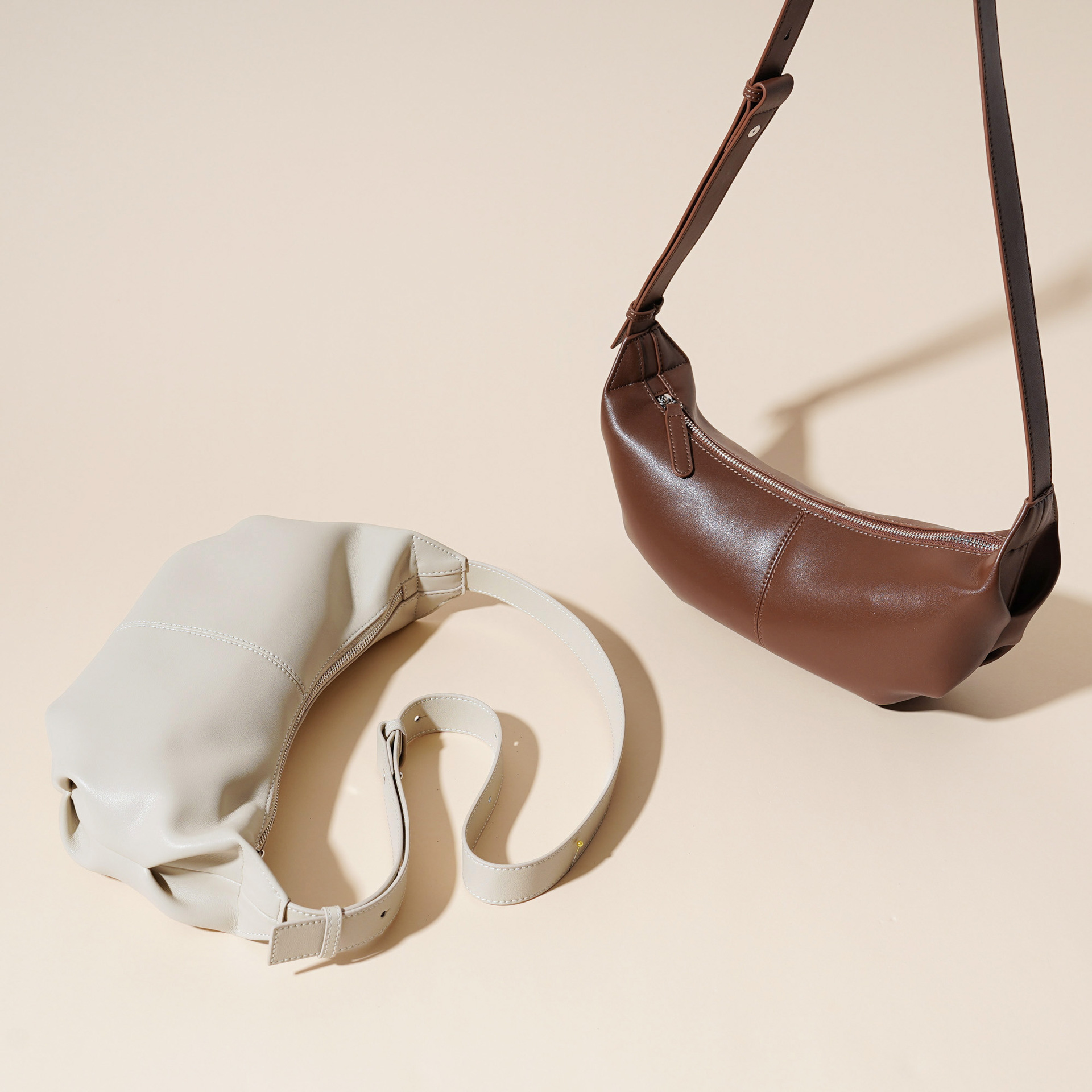 Premium leather casual leather cloud bag 2024 new fashionable versatile shoulder bag trendy crossbody wandering bag