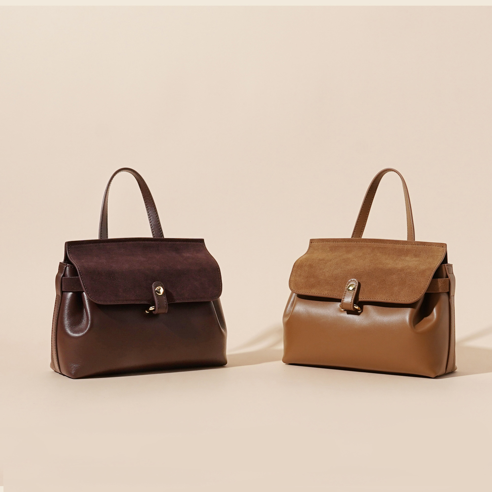Autumn and Winter New 2025 Head layer Cowhide Leather Women's Bag Hand Reverse Velvet Leather Simple Texture Commuter Lift Cross Shoulder Bag