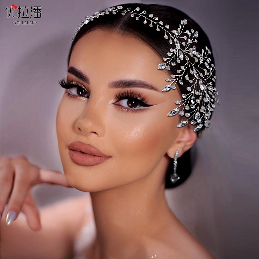 Yulapan HP581 Foreign Trade Bridal Handmade Hair Strap Headwear, Pan Hair, Water Diamond Hair Hoop, Wedding Dress Styling Hair Accessories