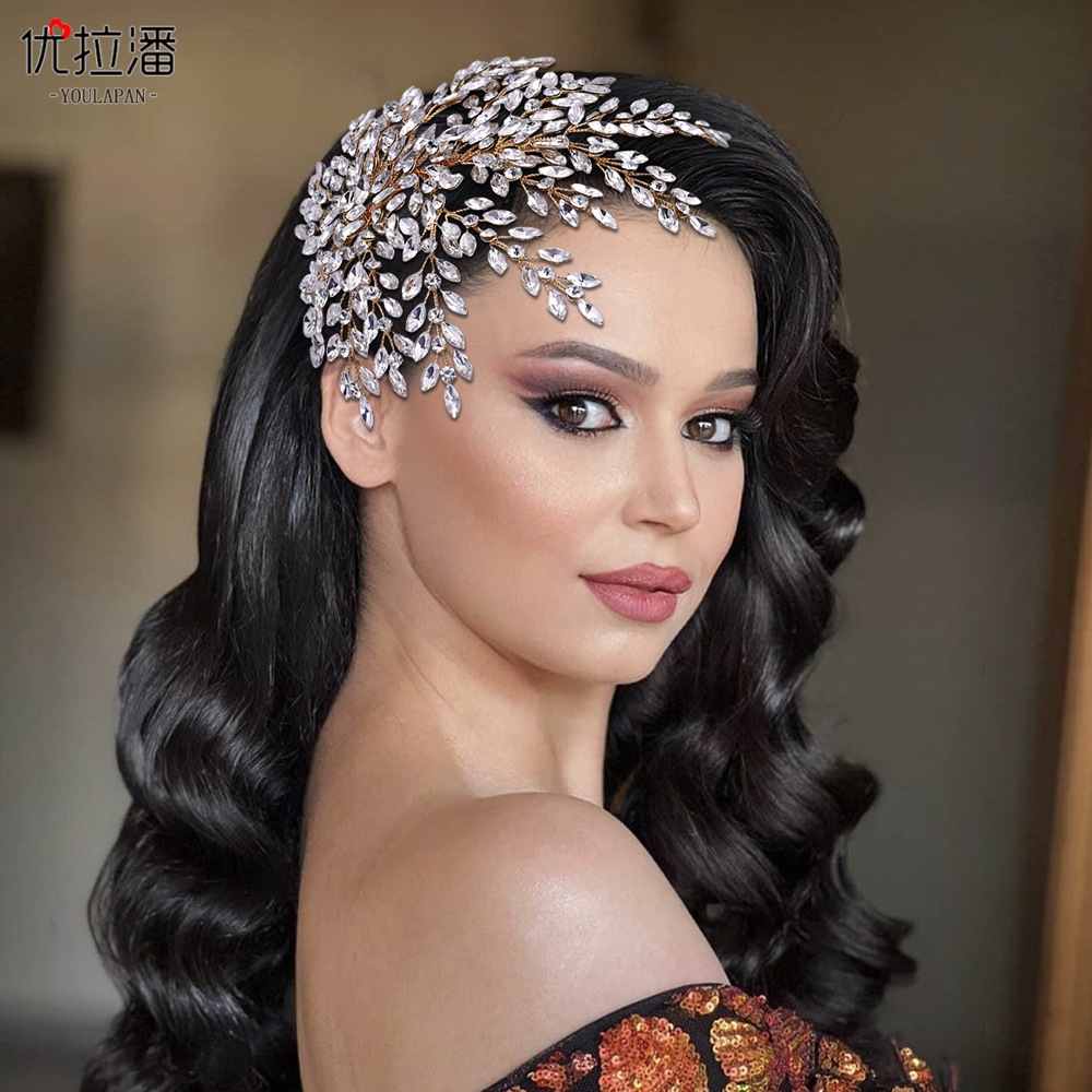 Yulapan HP438 Foreign Trade Wedding Dress Accessories Pan Hair Diamond Side Hair Accessories Bridal Headwear Diamond Headbands