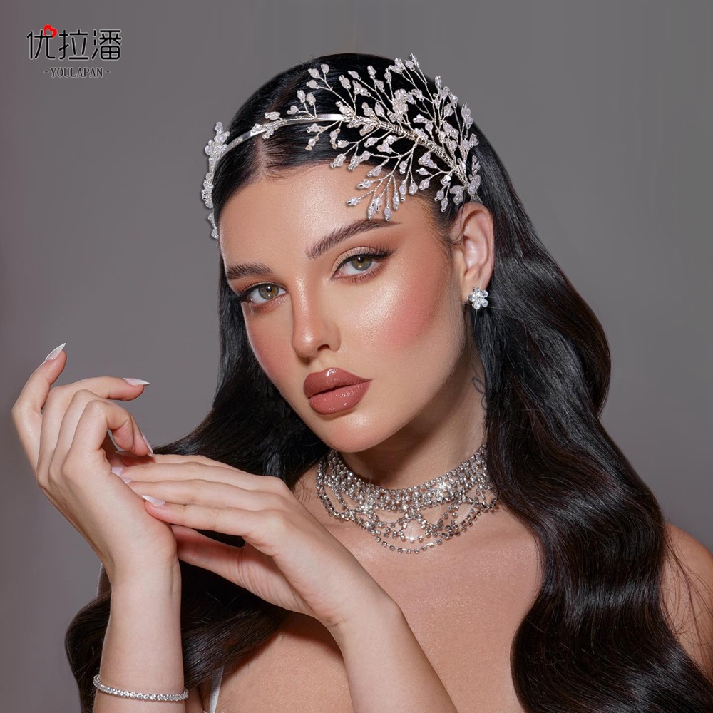 Eulapan HP595 European and American Bridal Headwear Crystal Headband Accessories Hand woven Mesh Headband Accessories