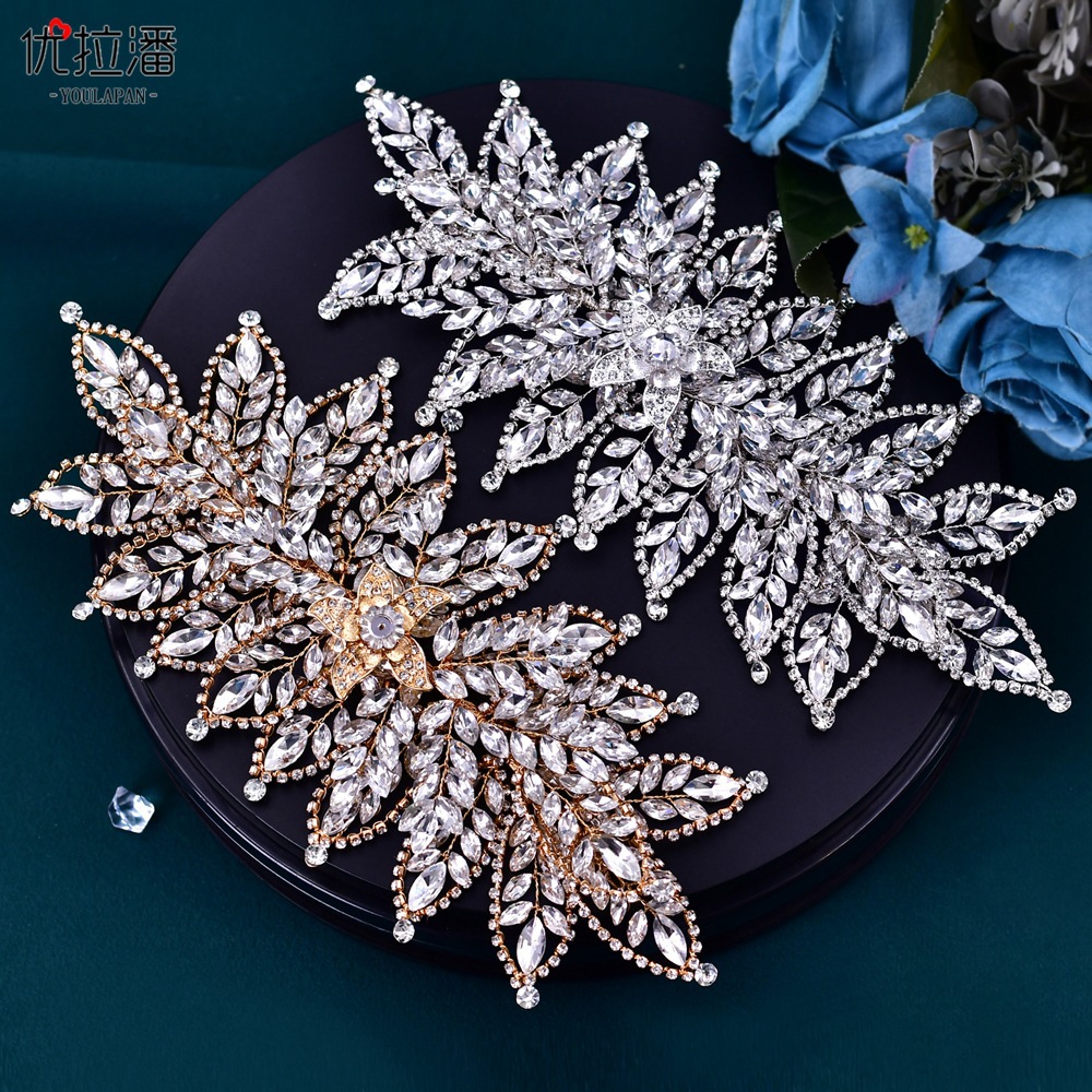 Yulapan HP413 Independent Station Source Bridal Headwear Handmade Water Diamond Disc Hair Accessories Bridal Accessories Wide Hair Hoops