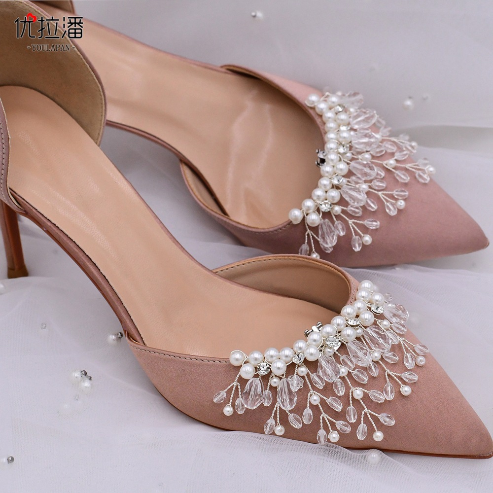Yurapan HX13 Bridal Wedding Shoes Handmade Crystal Shoe Flower Detachable Shoe Buckle Women's Shoes Side Clip Accessories