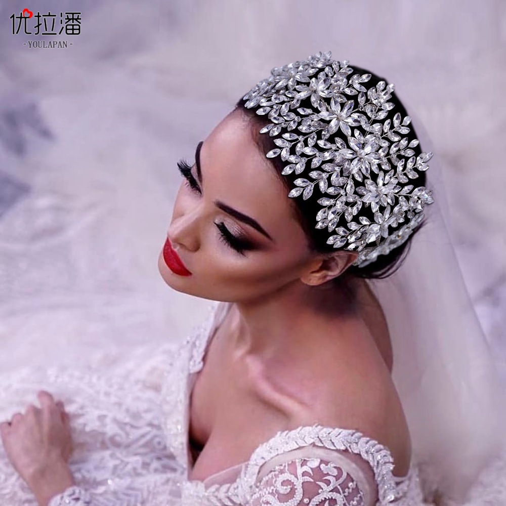 Eulapan HP375 European and American handmade bridal headdress, wedding photography hair accessories, horse eye center rhinestone headband