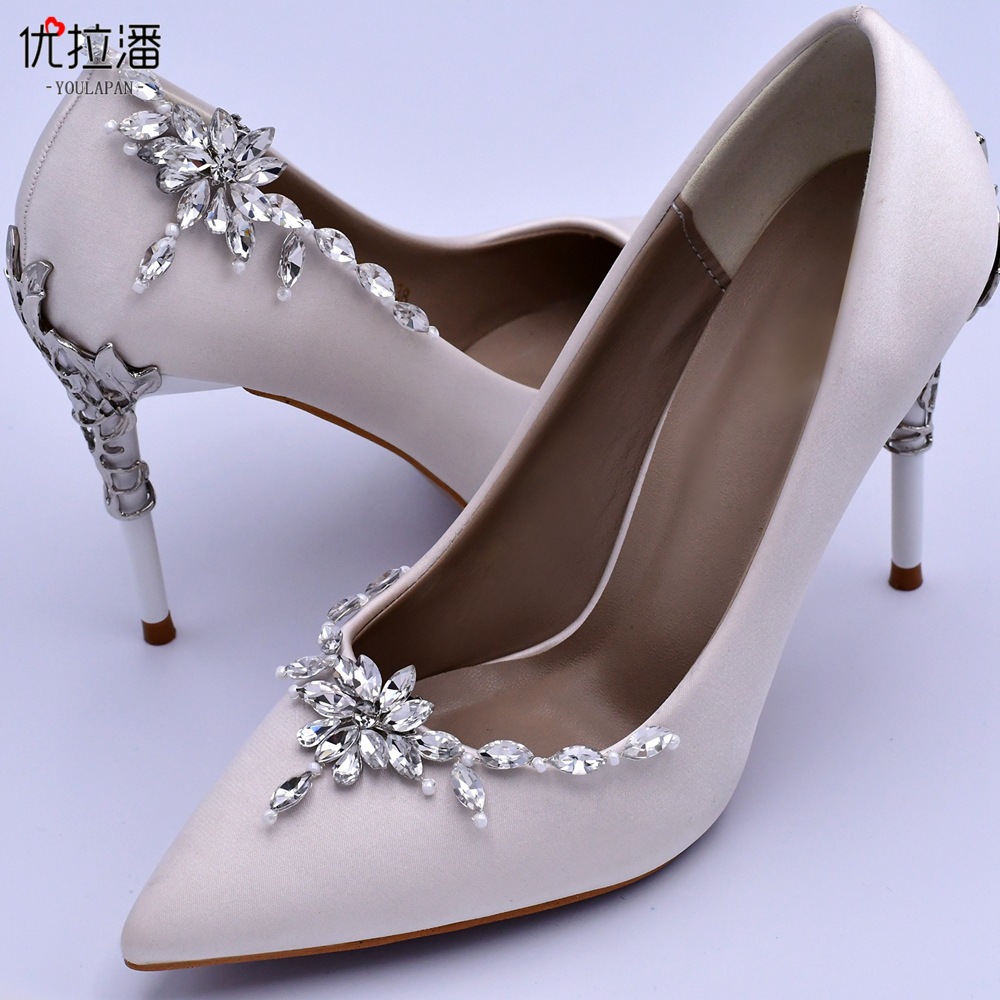 Eulapan HX34 European and American bride wedding shoes, high heels, decorative buckles, handmade detachable rhinestone shoe buckles, shoe flowers