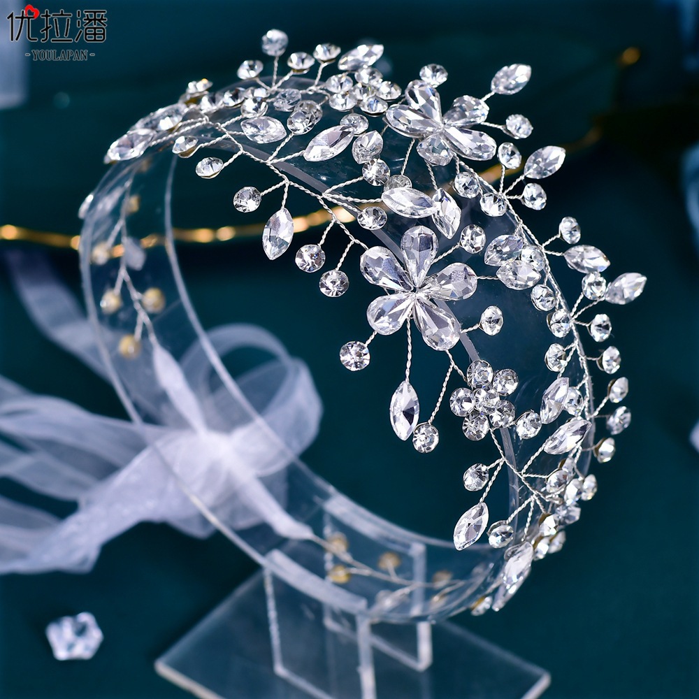 Yulapan HP566 Side Pan Hair Set with Diamond Accessories Forest Bridal Super Fairy Headpiece Crystal Wedding Headband Headband