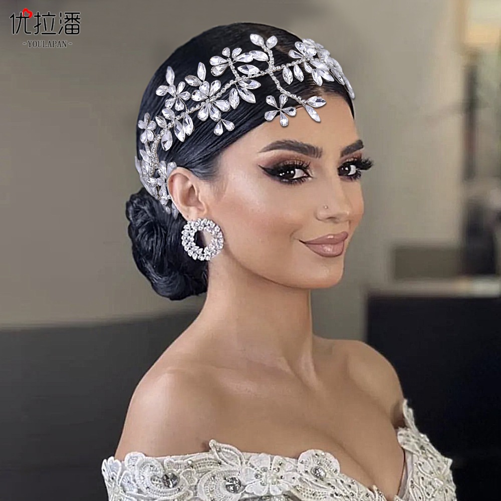 Yulapan HP239 Foreign Trade Bridal Headwear, European and American Handmade Water Diamond Hairbands, Simple Styling Headbands, Hair Accessories