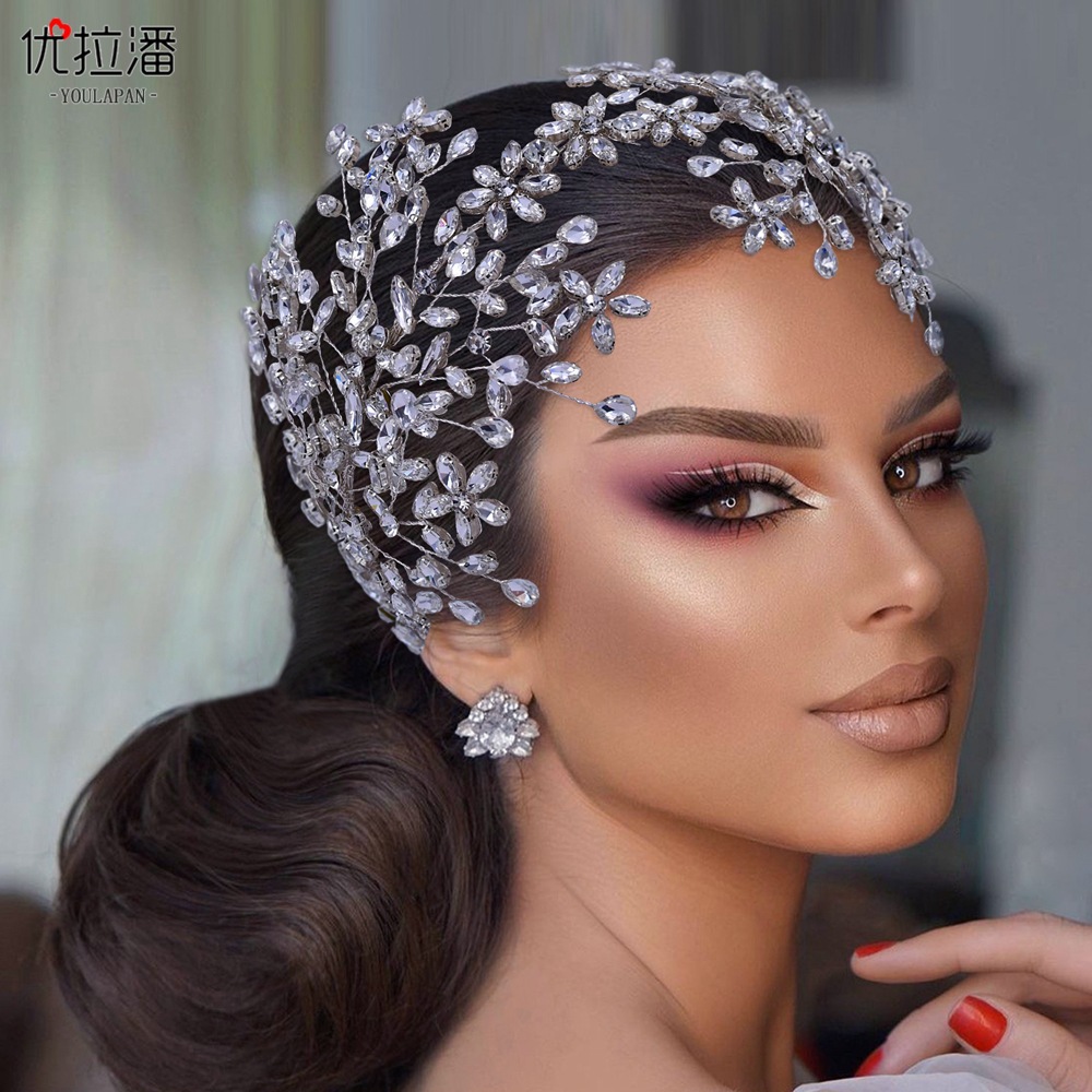 Yulapan HP414 Bridal European and American Headwear Luxury Diamond Headband Wedding Banquet Styling Hair Accessories