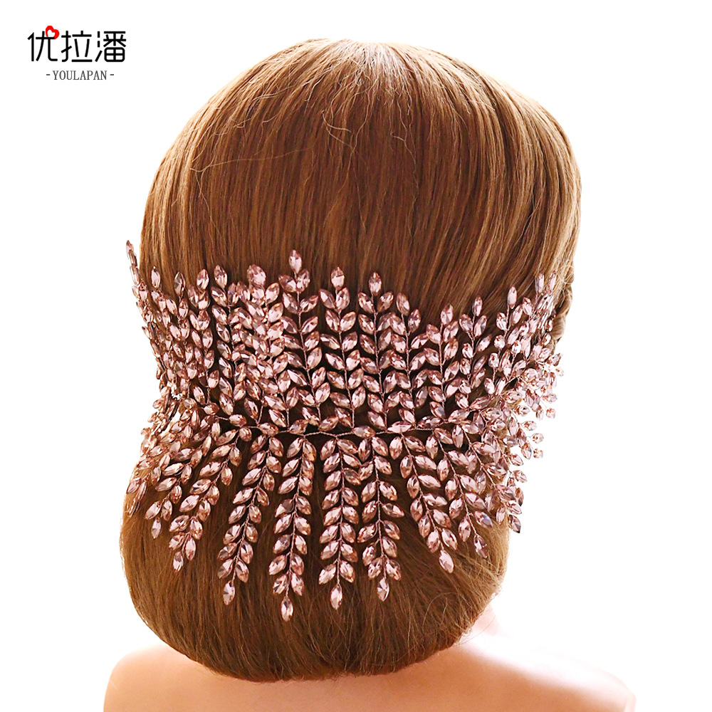 Yulapan HP238 Bridal Dress Cross border Handmade Hair Accessories Side Decoration Full Diamond Hair Strap Accessories