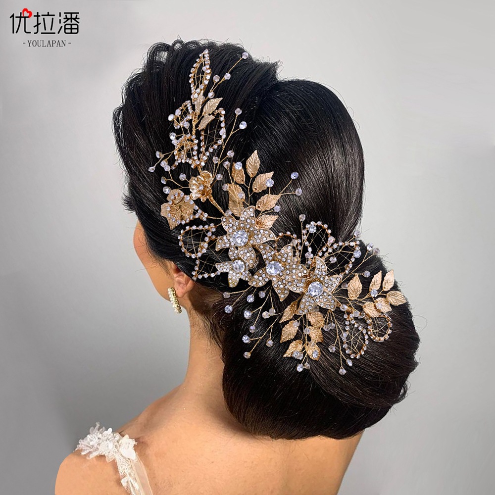 HP282 European and American Cross border Bridal Headwear Handmade Alloy Hollow Hair Accessories Wedding Dress Accessories Hair Hoops
