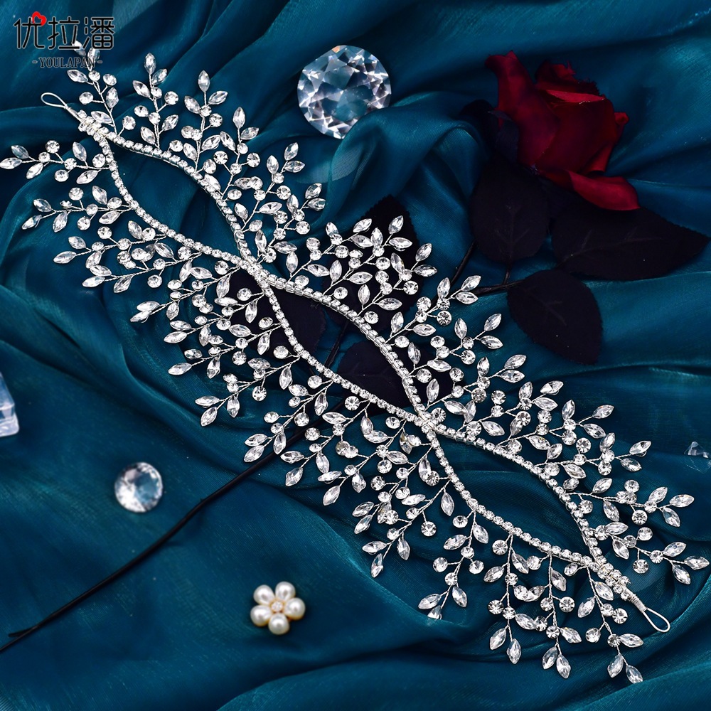 Yulapan HP477 Foreign Trade New European and American Water Diamond Hair Hoop Wedding Bridal Accessories Wedding Dress Headwear Exaggerated