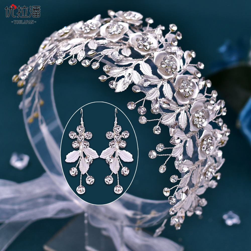 Yulapan HP349 Amazon Fashion Hair Accessories Thin Picture Leaf Handmade Headwear Disc Hair Diamond Hair Strap