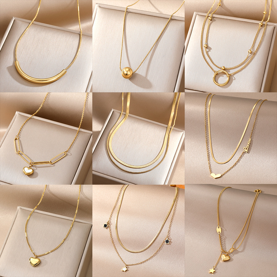 Cross border non fading temperament, light luxury gold-plated exquisite stainless steel necklace for women, versatile and fashionable butterfly collarbone chain for women