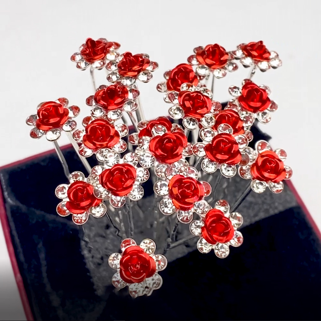 20 fashionable wedding brides pearl flower transparent crystal rhinestone hair clips bridesmaids hair accessories jewelry hair accessories