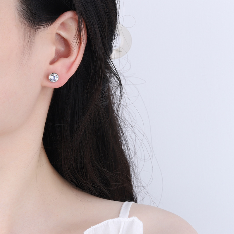 Bubble earrings for women with a simple temperament, made of moissanite 925 sterling silver plated with pt950 gold earrings. Manufacturer wholesale of earrings and accessories