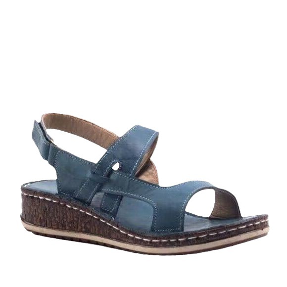 Cross border foreign trade 2023 summer new European and American plus size belt buckle women's sandals slope heel casual beach women's sandals