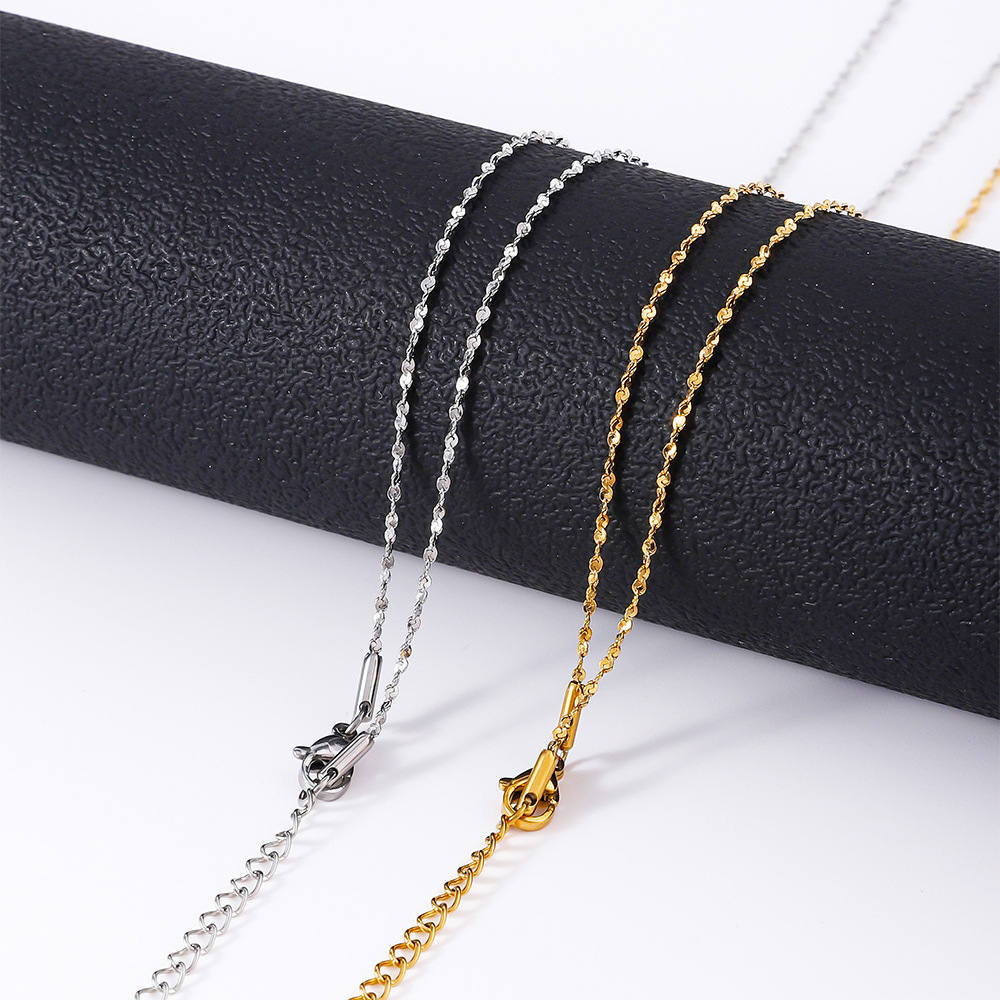 Cross border stainless steel starry sky necklace for women, 18K furnace plated with real gold, simple and fashionable jewelry, men's vegetarian chain wholesale