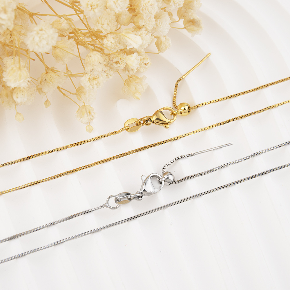 DIY jewelry chain with vacuum color preservation gold-plated needle box chain, threaded bead chain, adjustable chain, universal chain