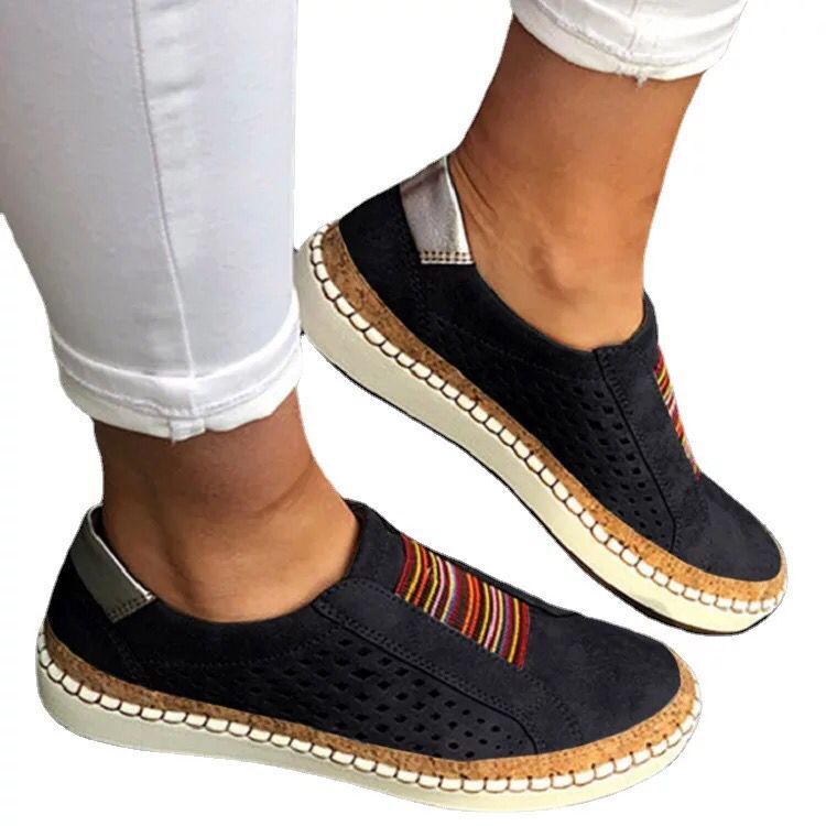 Cross border new color blocked loafers 2023 Spring and Autumn flat sole single shoes Amazon European and American flat heel sports and leisure shoes