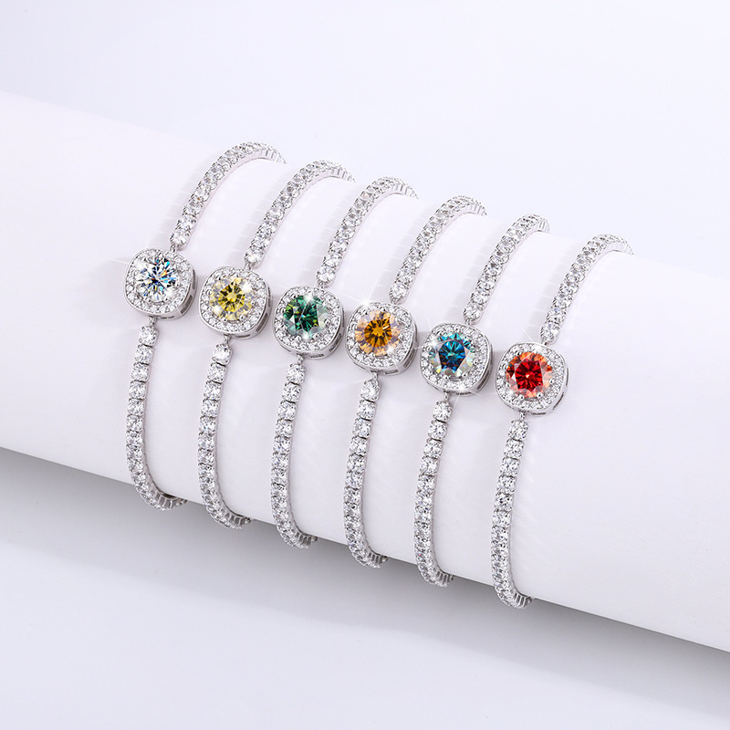 Cross border source manufacturer: Mosan Stone Bracelet s925 pure silver bracelet, Craze Color Treasure Diamond Starry Sky Women's Silver Jewelry