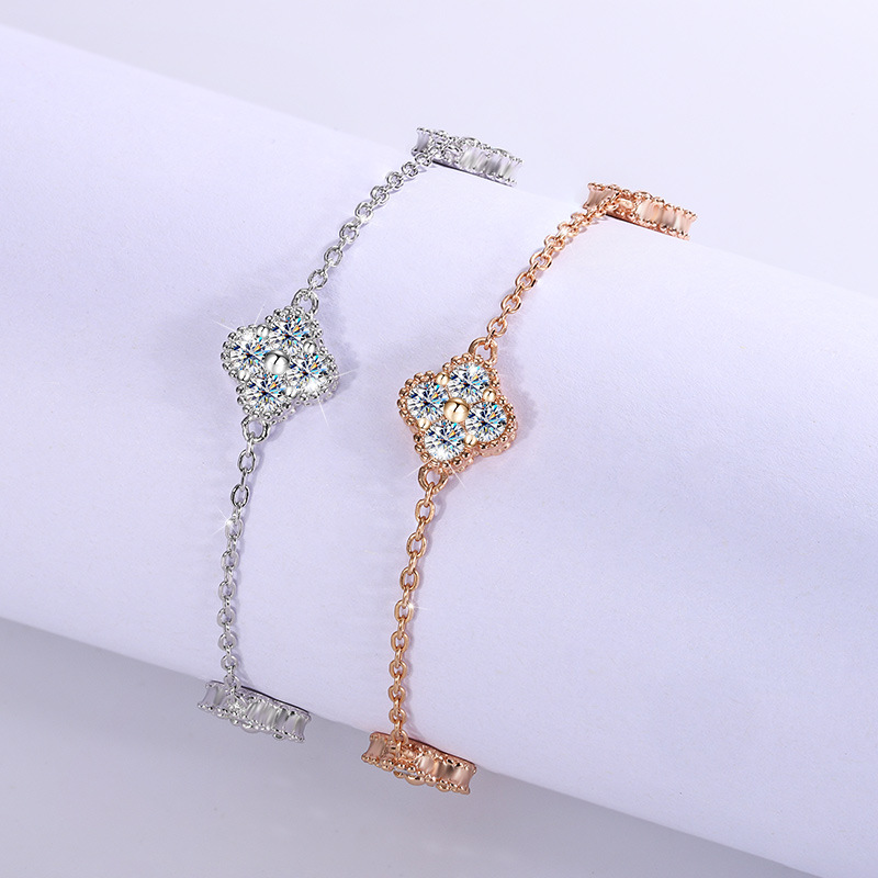 S925 Silver Mozambique Diamond Bracelet for Women, Full of Diamonds, Light Luxury, Small and Elegant Gift, Live Streaming Manufacturer, Wholesale Supply, Cross border