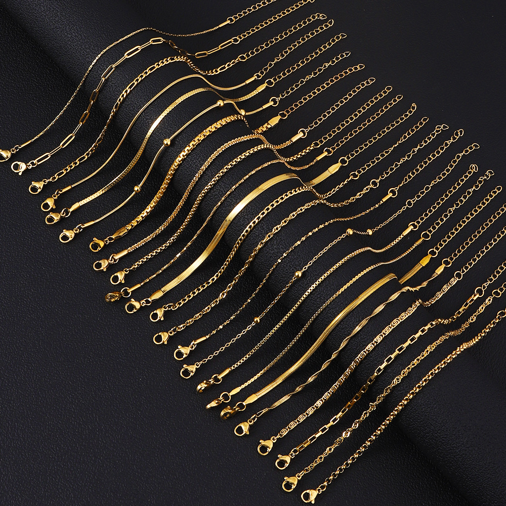 Stainless steel gold bracelet cross-border hot selling women's 18K real gold plated fashionable versatile bracelet jewelry titanium steel bracelet