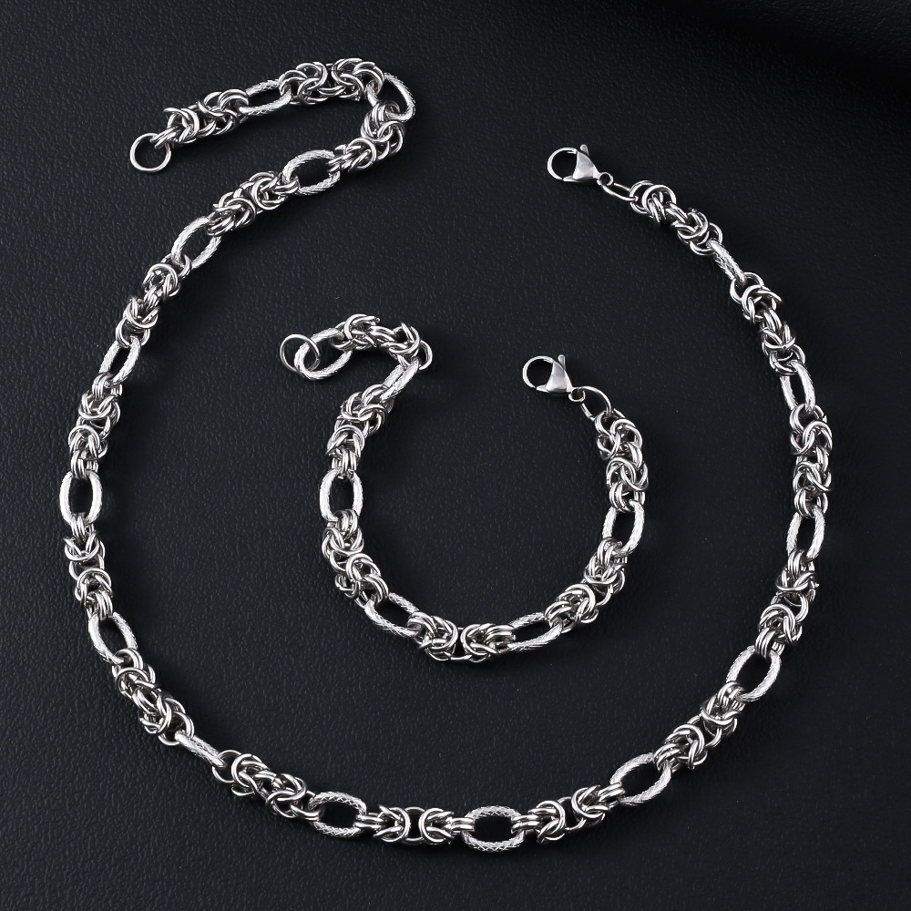 Stainless steel handmade necklace, men's versatile sweater chain, women's fashionable collarbone chain, plain chain, titanium steel bracelet