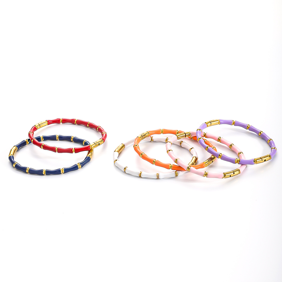 Stainless steel oil dripping bamboo bracelet, European and American women's Instagram style fashionable color bracelet plated with 18K gold titanium steel bracelet