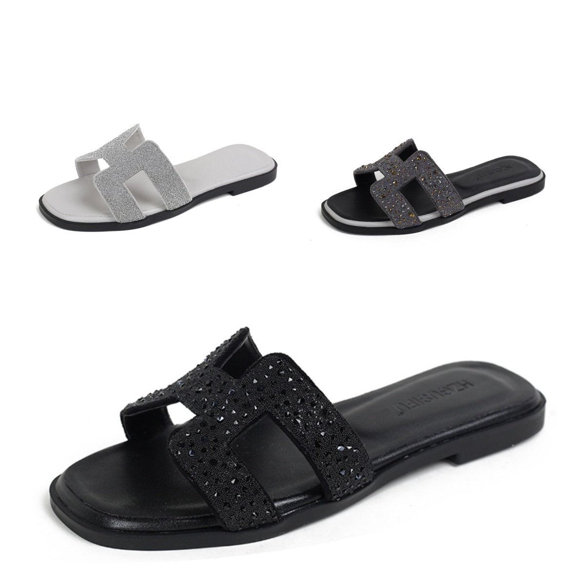 Color blocked slippers for women's outdoor wear 2025 new summer fashion versatile flat bottomed straight trawl red beach travel sandals
