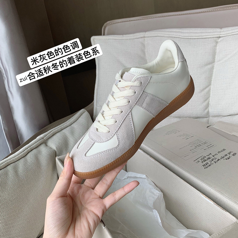 De Xun shoes women's shoes 2022 new genuine leather white shoes women's shoes versatile flat sports and leisure board shoes ins trendy shoes