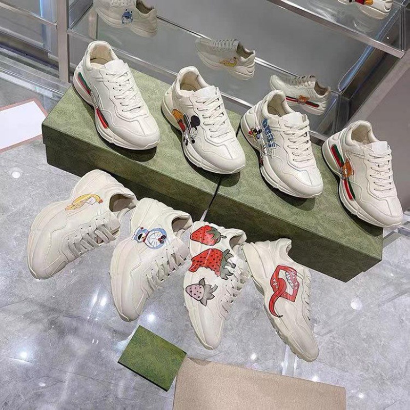 High end 2023G Home Spring and Autumn Dad Shoes Thick soled Leather Height Increasing Sports and Leisure Men's Shoes Versatile Internet Celebrity Same Style Women's S