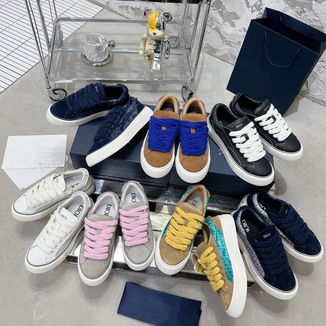 D family letter embroidery lace up casual shoes b33 couple's genuine leather thick soled white shoes versatile men's and women's sports board shoes