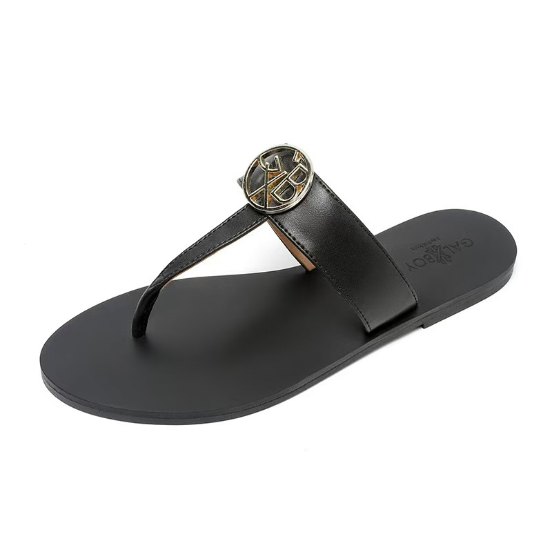 Flip flops women's shoes 2025 new fashionable and comfortable European and American foreign trade beach flat sandals