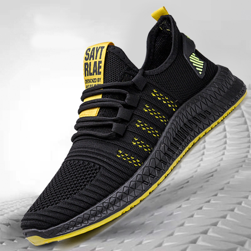 Foreign trade men's sneakers 2024 new fly woven breathable sports shoes men's casual running shoes wholesale