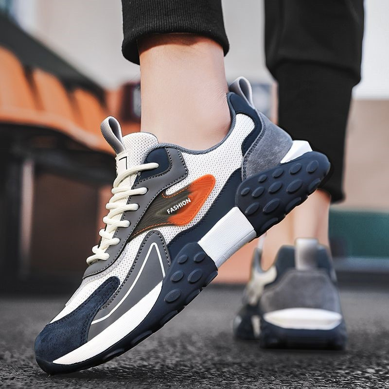 Cross border men's shoes 2024 spring new mesh fashionable low cut casual sports shoes men's comfortable soft soled men's running shoes