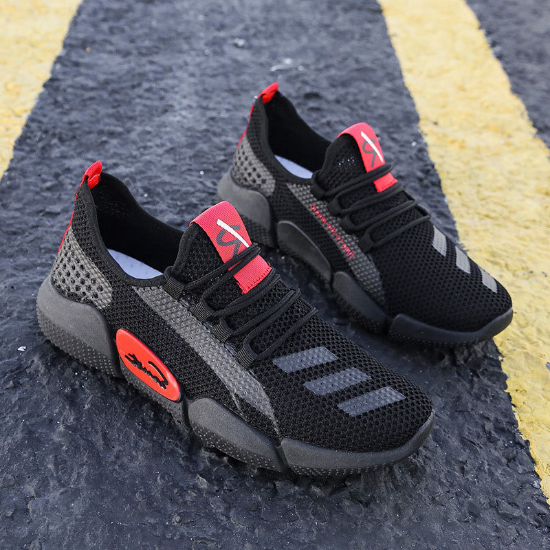 New autumn breathable fly woven mesh popular trendy shoes Korean version men's sports and leisure comfortable running men's shoes