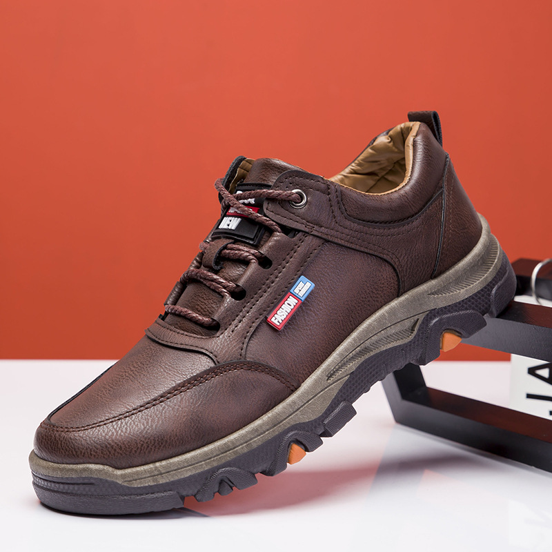 2024 New Men's Casual Business Leather Shoes Outdoor Sports Mountaineering Fashion Middle aged Dad Student Spring Men's Shoes