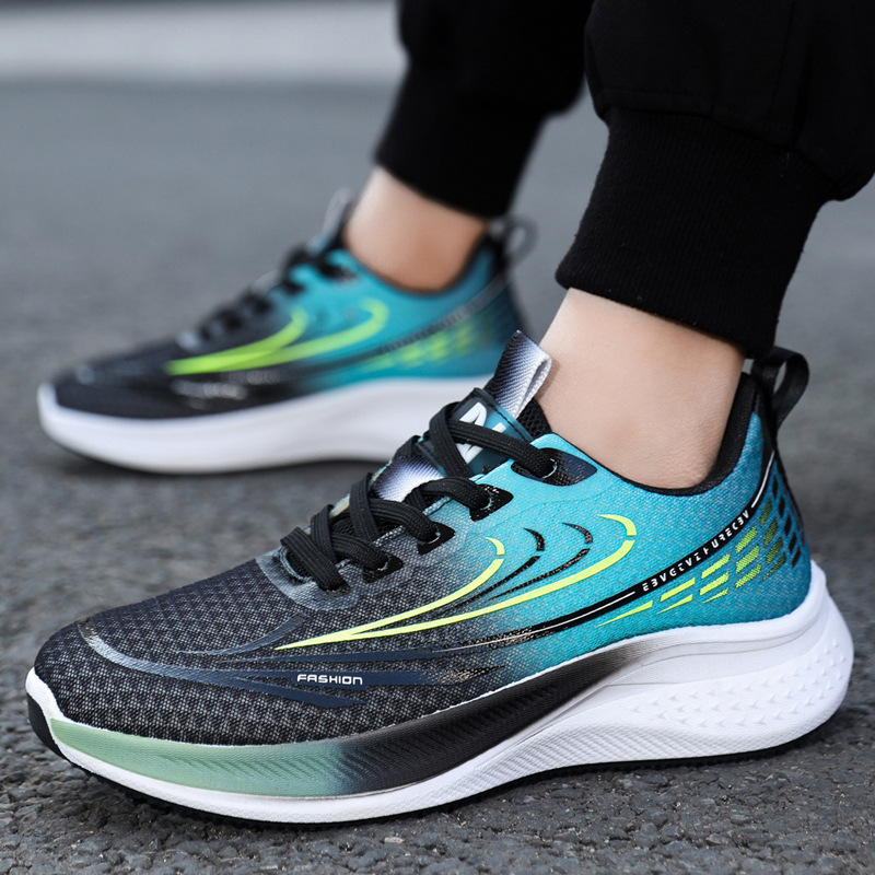 Cross border sports shoes, spring new items, teenagers' daily outdoor running shoes, fashionable and trendy lace up breathable men's shoes