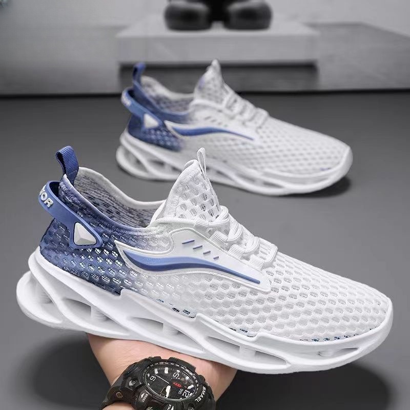 Sports shoes men's summer new style thick sole comfortable mesh breathable men's shoes foreign trade wholesale low top thin running shoes