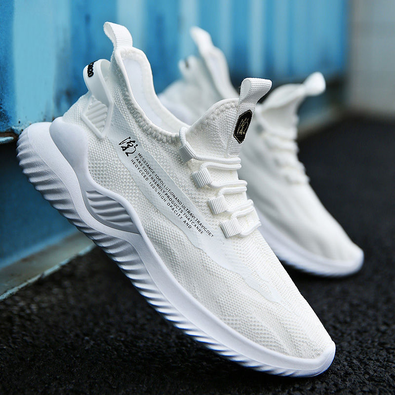Cross border men's shoes, casual sports shoes, trendy and versatile coconut shoes, lightweight and breathable, student fly woven trendy shoes, manufacturer wholesale